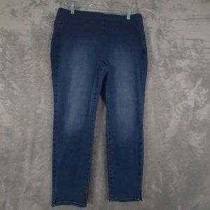 Nydj Womens‎ Jeans Aquila Skinny Blue Stretch Dark Wash Elastic Petites L New